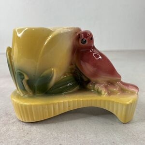 Vintage American Bisque Bird Planter Cracked‎